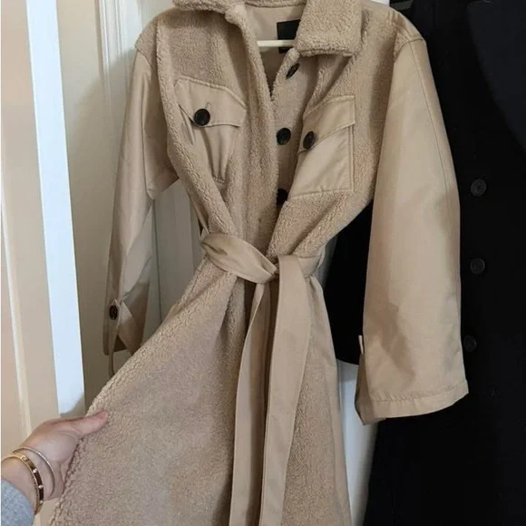 Marissa Webb FRANKIE SHERPA COATED CANVAS TRENCH